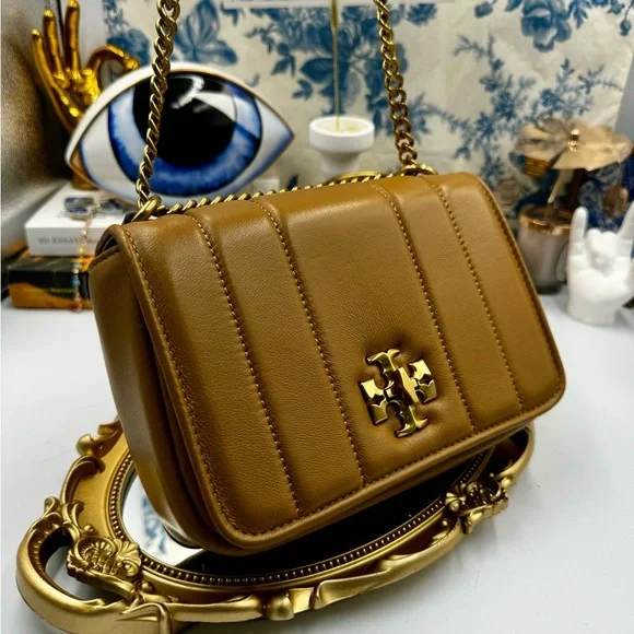 🆕 TORY BURCH 🧿 NWOT Kira Chain Shoulder Bag, Toasted Sesame - AUTHENTICATED - Picture 7 of 16